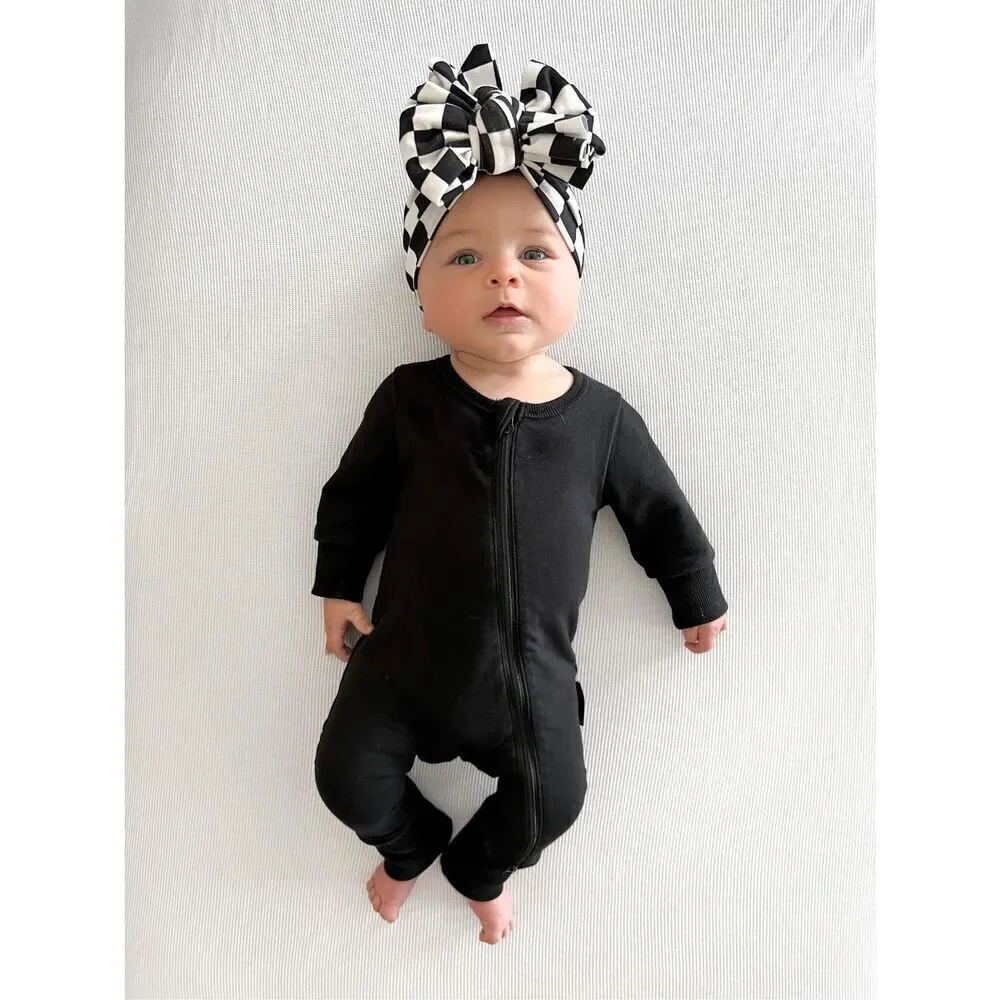 Little Bipsy Unisex 2-WAY ZIP ROMPER - BLACK 2T-3T